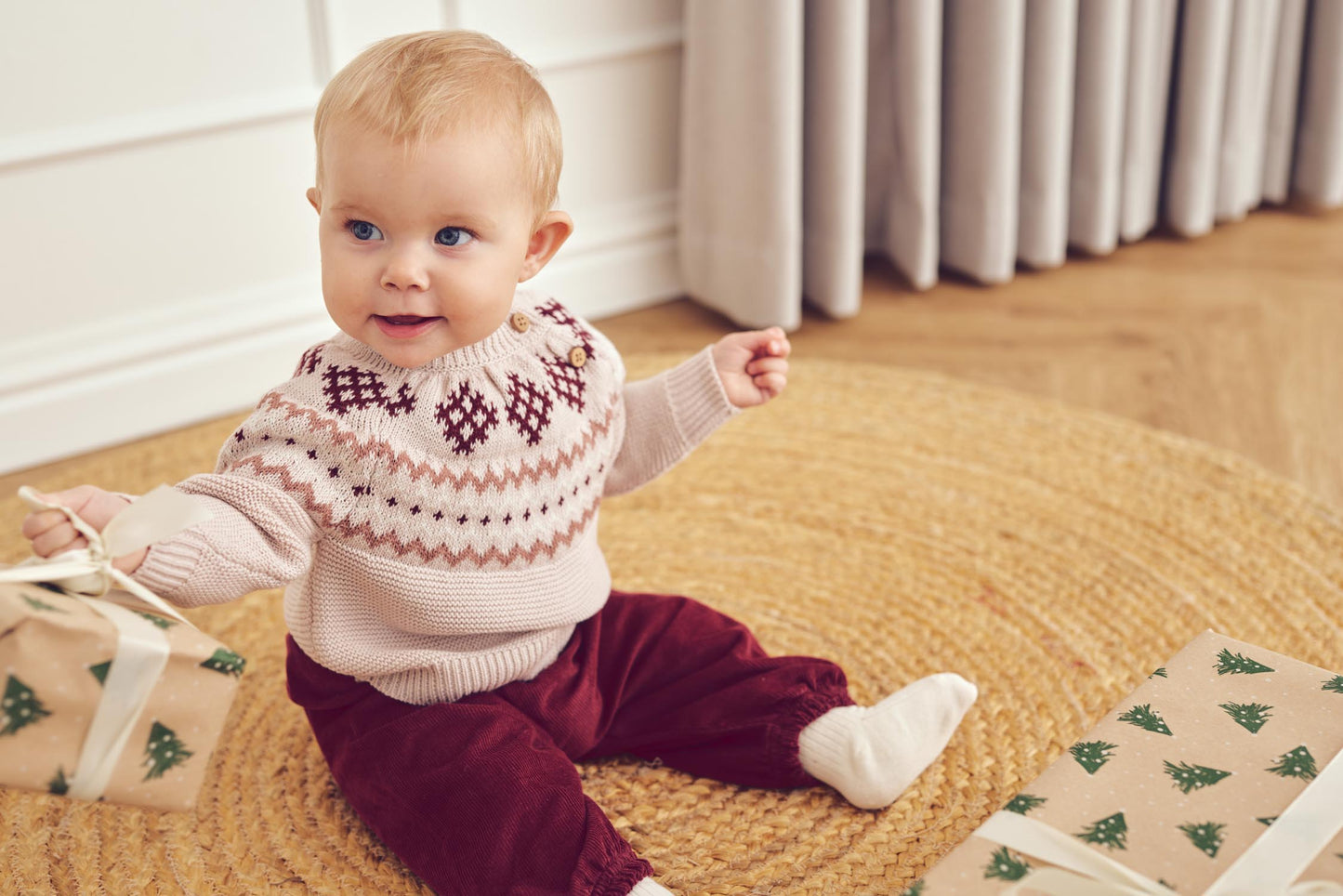 Müsli Strick-Jacquard-Babypullover