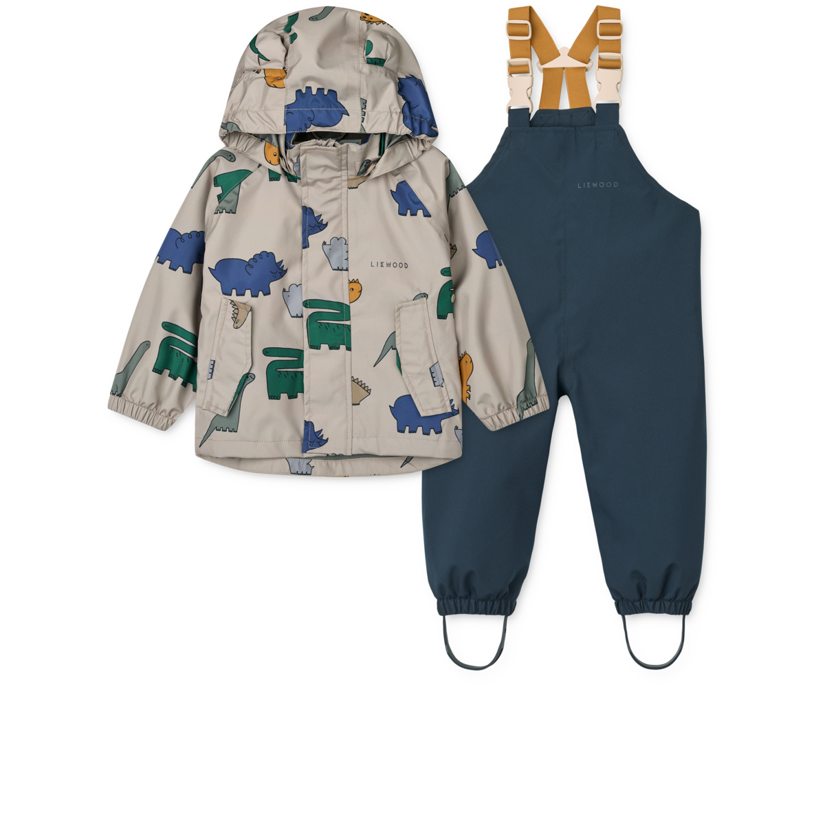 LIEWOOD - MANU RAINWEAR SET - DINOSAURS / MIST