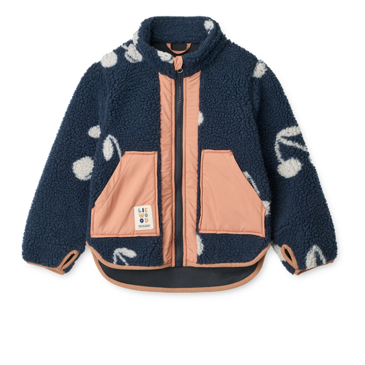 LIEWOOD - NOAM PILE JACKET - CHERRY BLOSSOM/CLASSIC NAVY