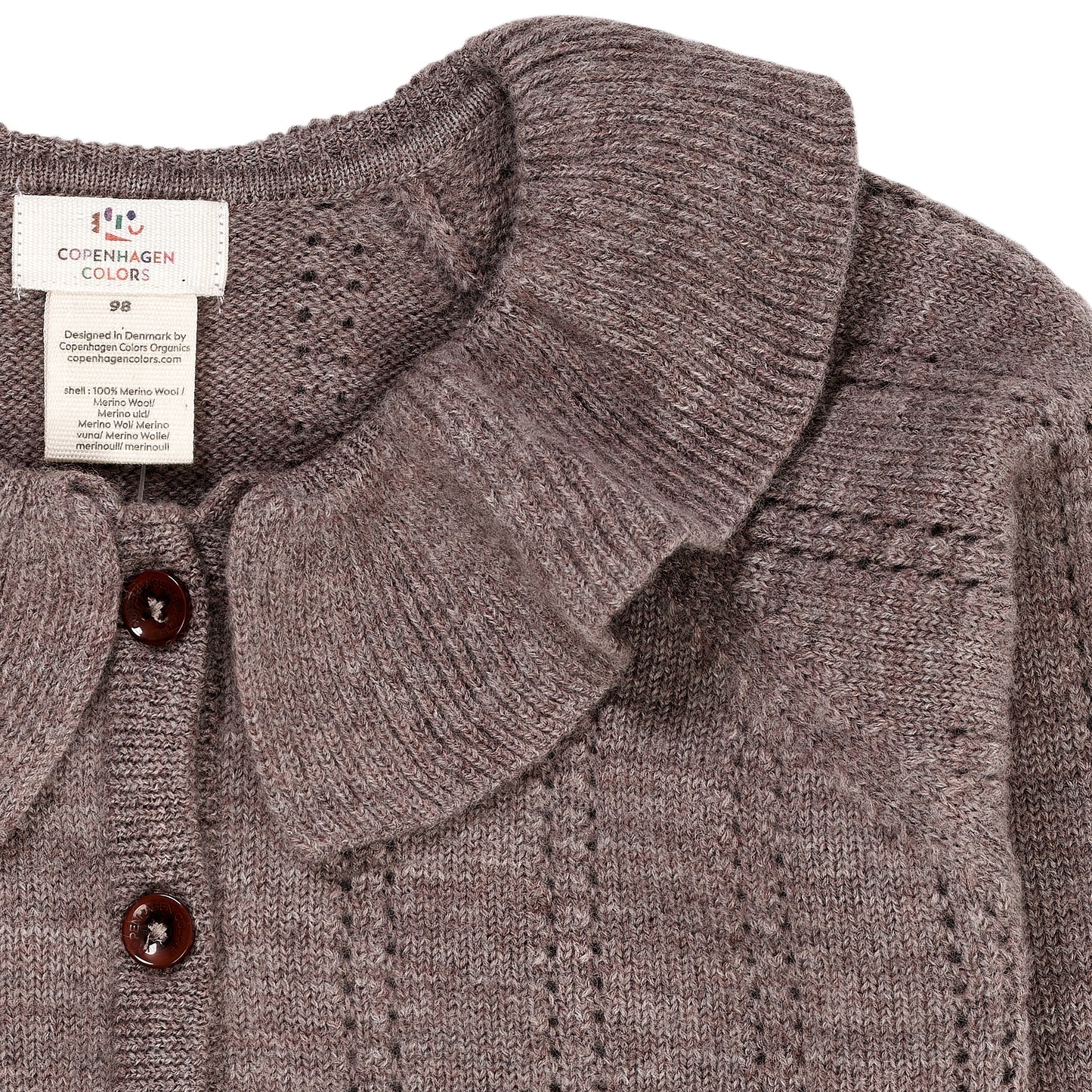 Copenhagen Colors Merino Pattern Cardigan With Collar