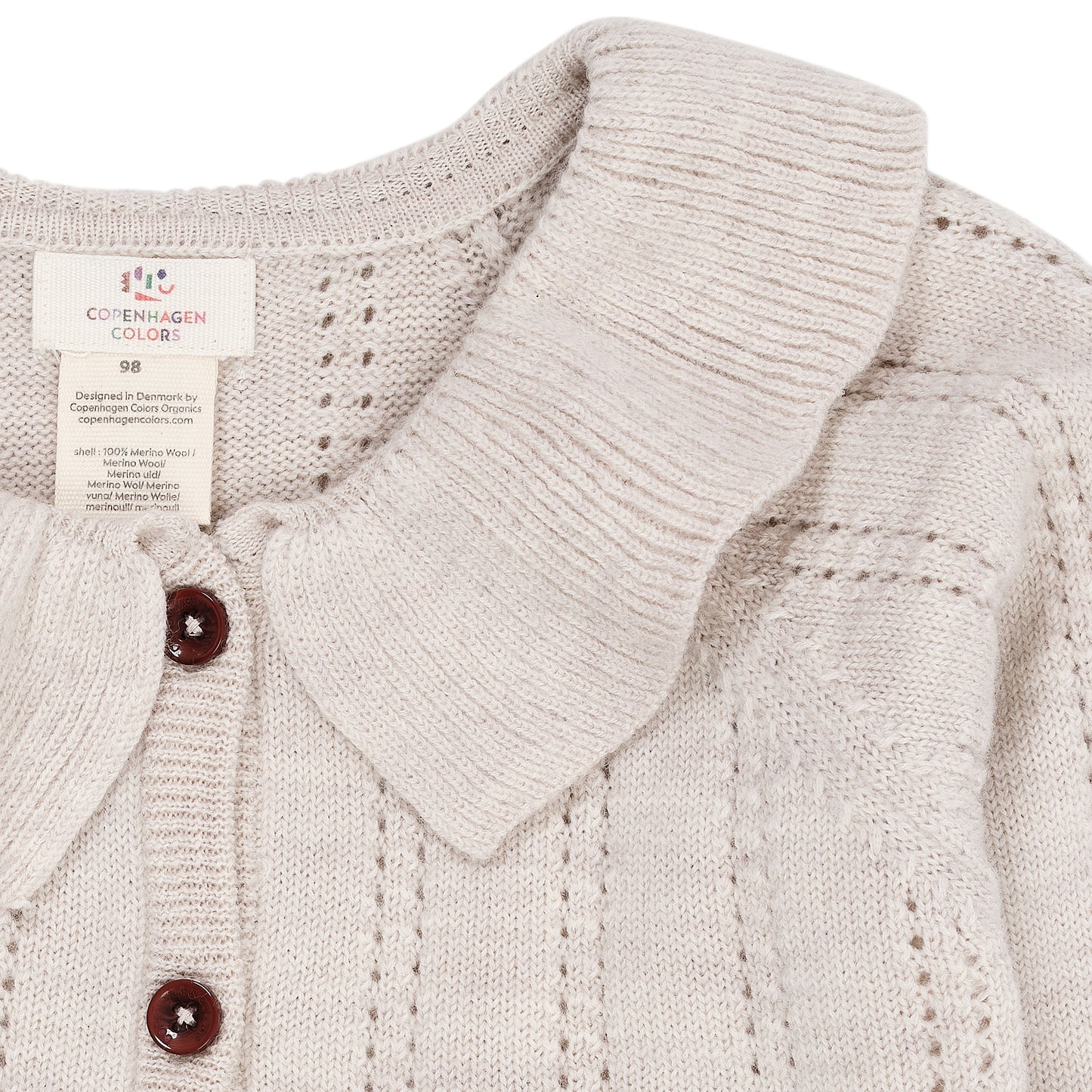 Copenhagen Colors Merino Pattern Cardigan With Collar