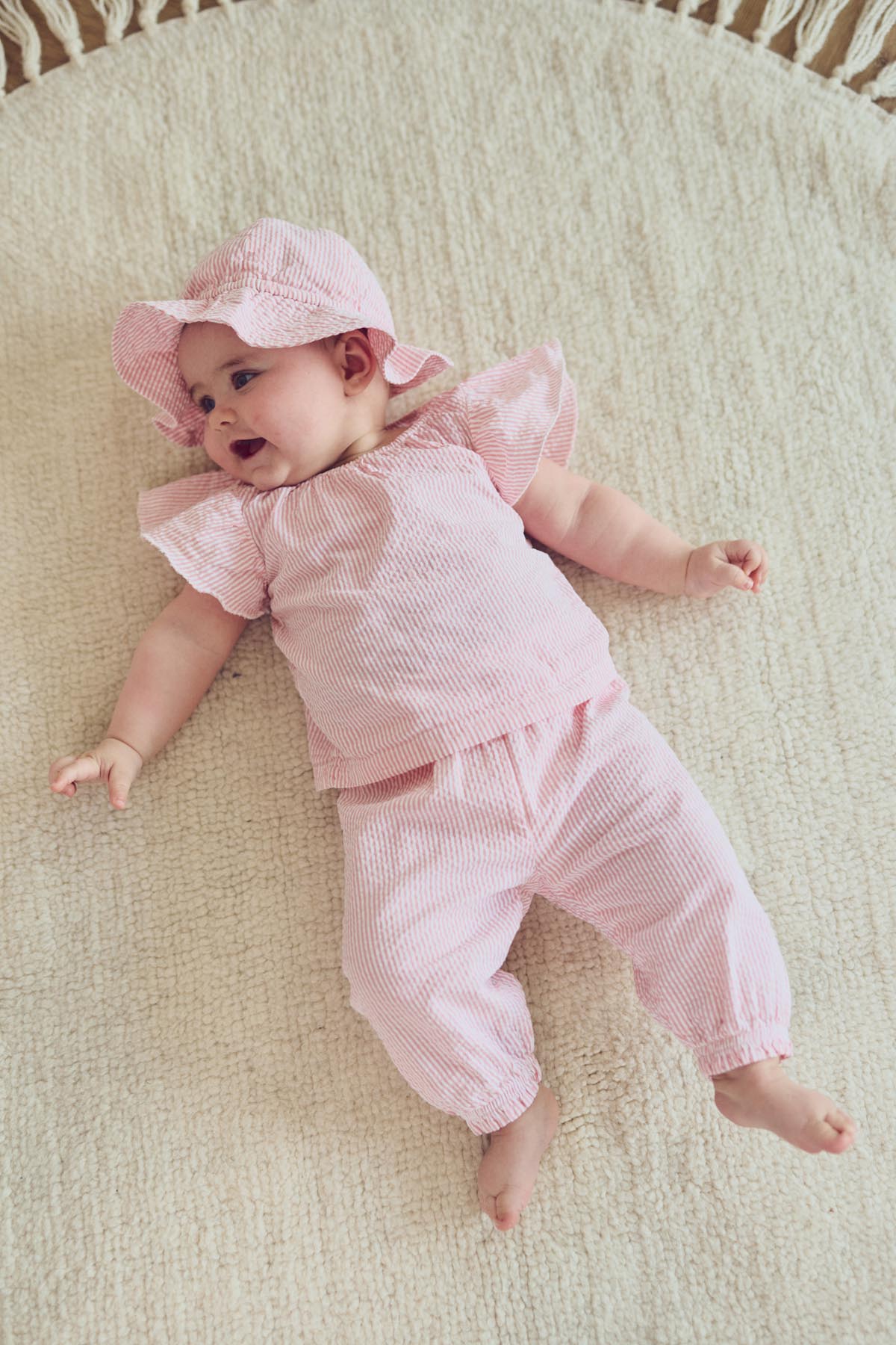 Müsli Seersucker Stripe Flared Pants Baby