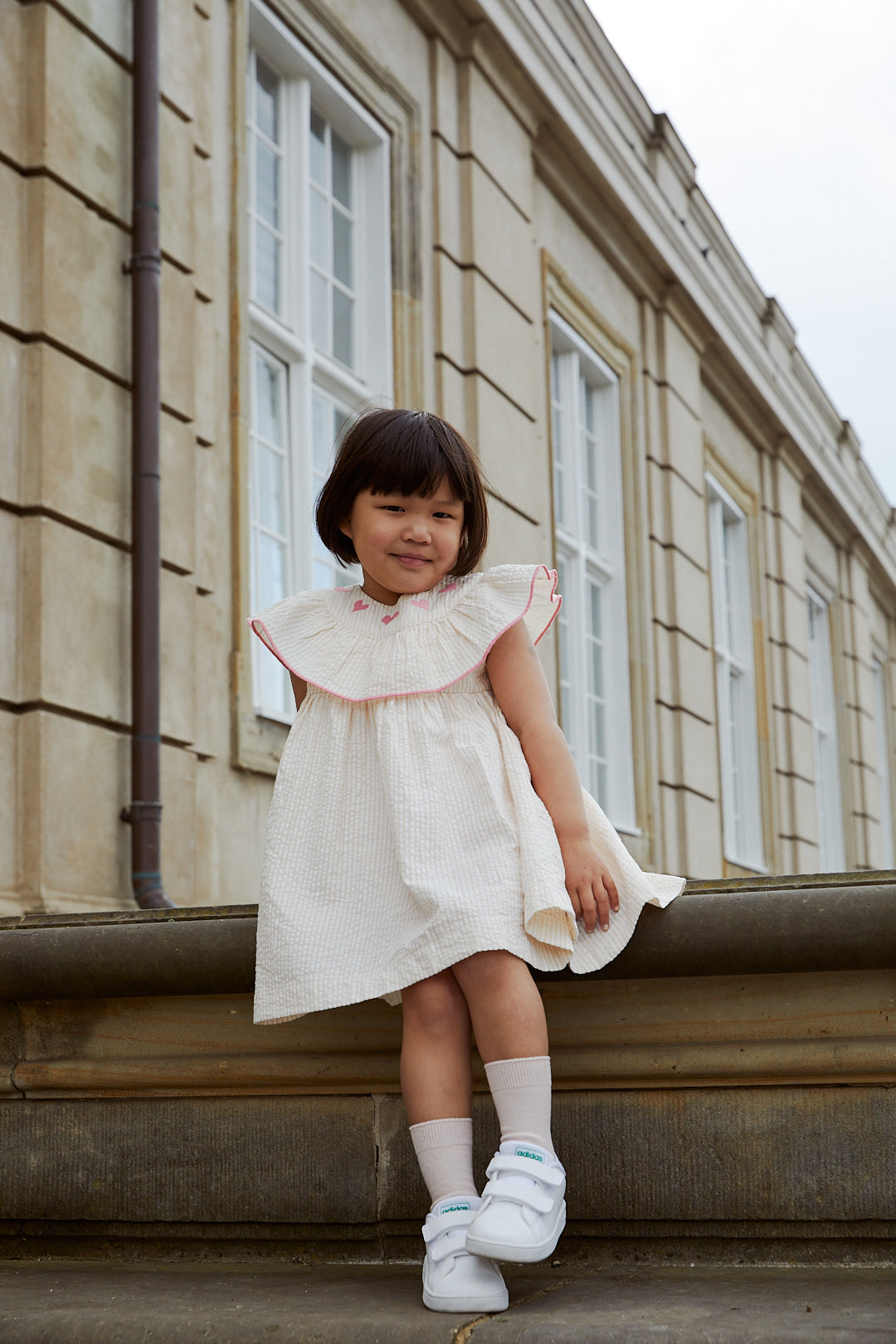 Copenhagen Colors Seersucker Dress W. Hearts
