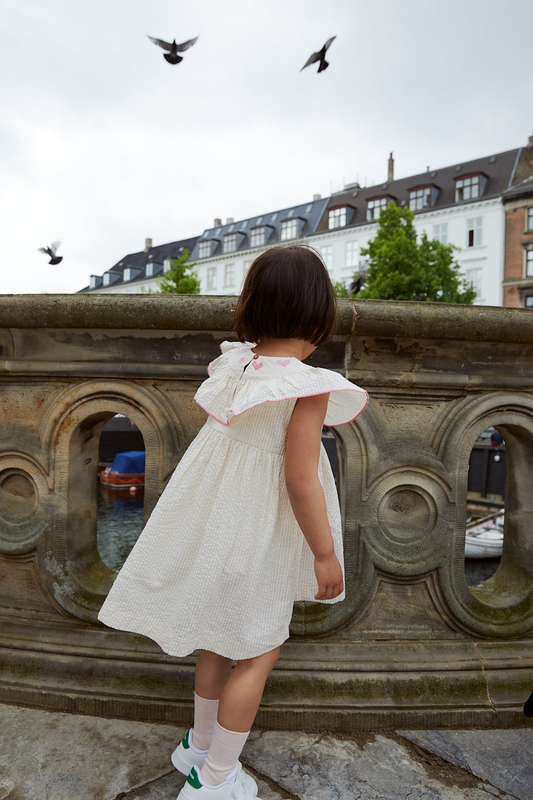 Copenhagen Colors Seersucker Dress W. Hearts