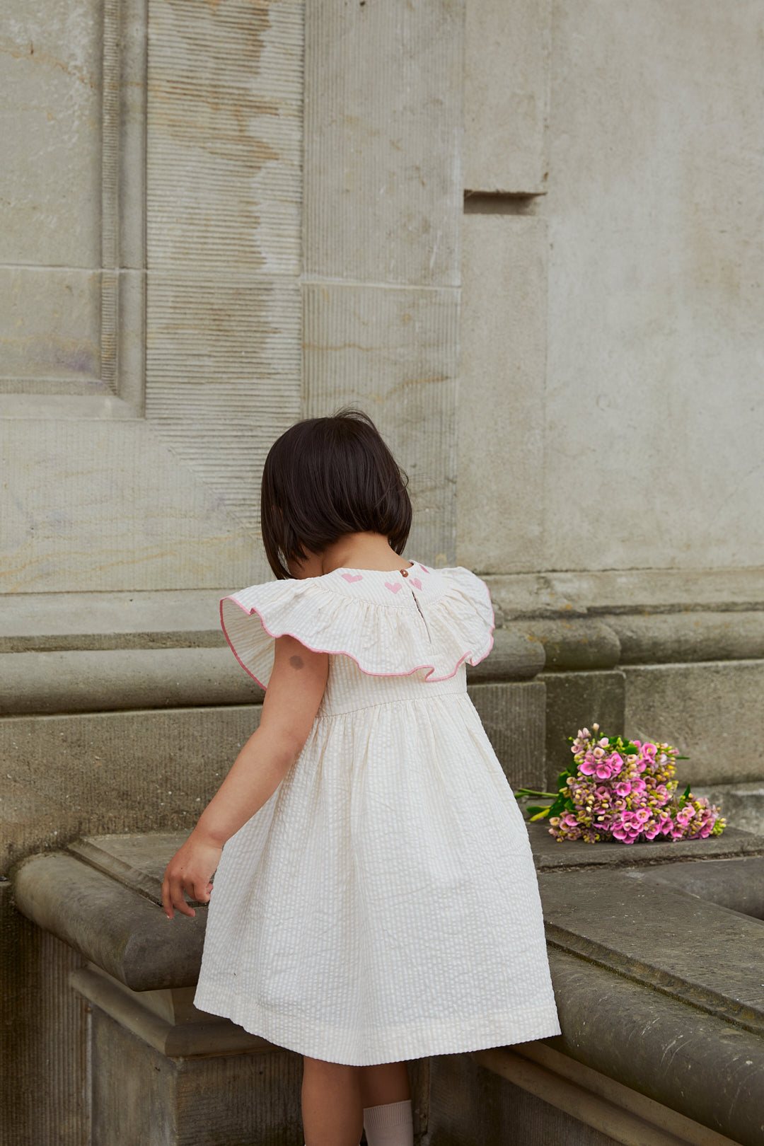 Copenhagen Colors Seersucker Dress W. Hearts
