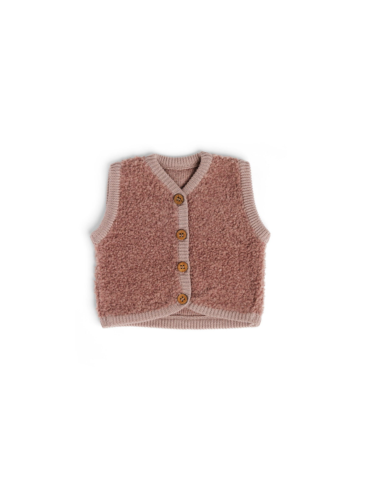 SMALLSTUFF - Vest, Bouclé Wool- Rose