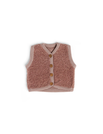 SMALLSTUFF - Vest, Bouclé Wool- Rose
