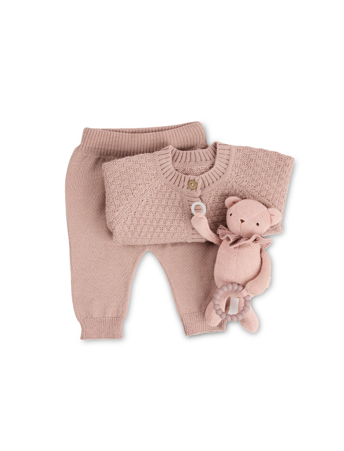 SMALLSTUFF - Pants - Flat Knit Merino wool - Powder