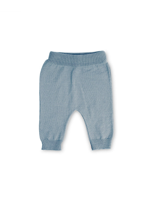 SMALLSTUFF - Pants Flat Knit - Merino Wool - Blue