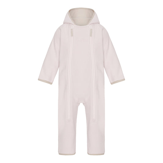 VER de TERRE Rose Powder Doubleface Fleece babysuit