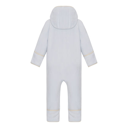 VER de TERRE Baby Blue Doubleface Fleece babysuit