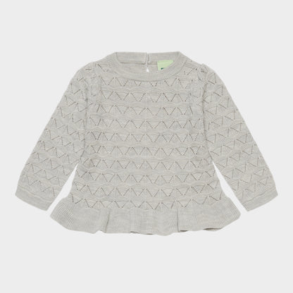 FUB - Baby Pointelle Tee - Light Grey Melange