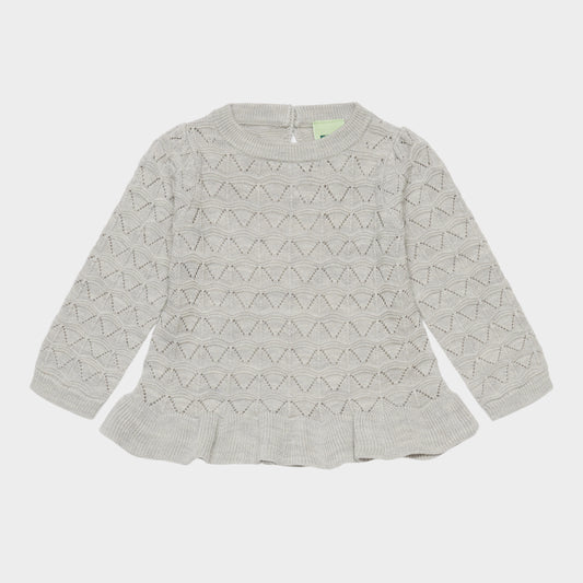 FUB - Baby Pointelle Tee - Light Grey Melange
