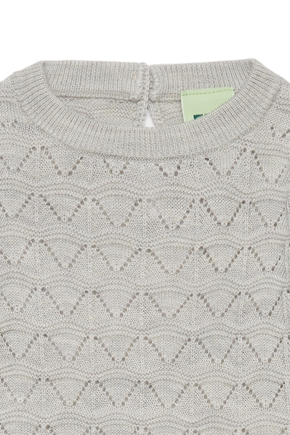 FUB - Baby Pointelle Tee - Light Grey Melange