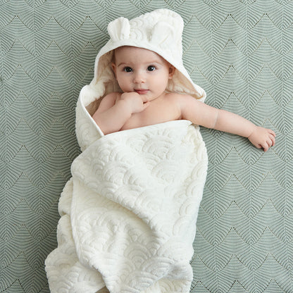 Cam Cam Copenhagen Baby Towel Hooded w/ears Off White