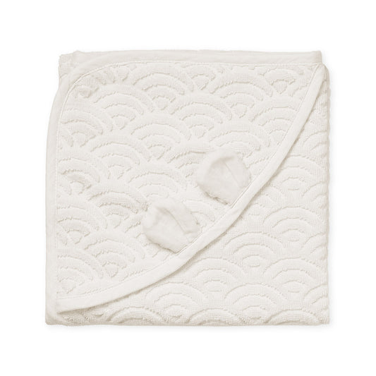 Cam Cam Copenhagen Babyhandtuch mit Kapuze und Ohren, Off White