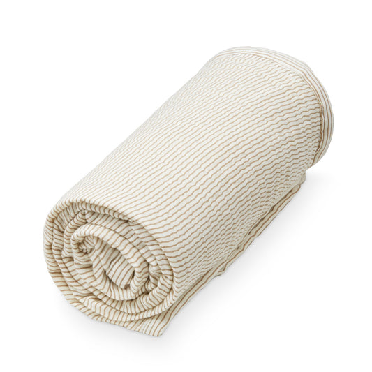 Cam Cam Copenhagen Muslin Baby Blanket Classic Stripes Camel