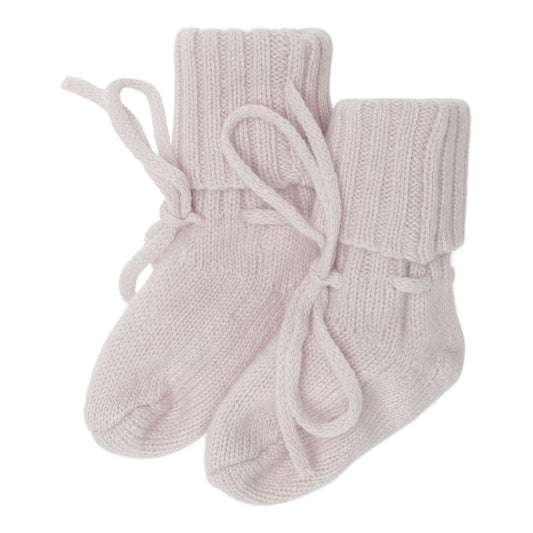 VER de TERRE Babysocken aus Kaschmir in Rosa-Puder