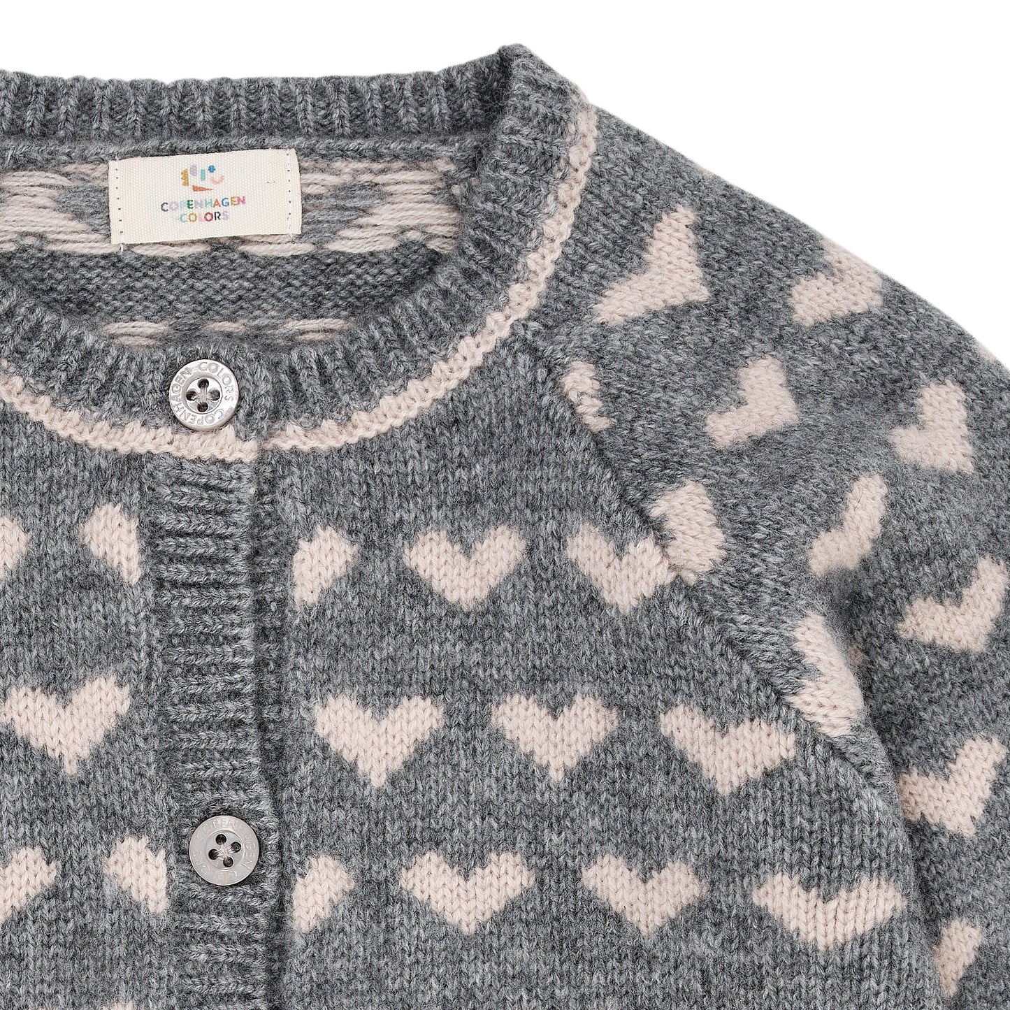 Copenhagen Colors Cashmere Cardigan with Hearts