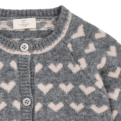 Copenhagen Colors Cashmere Cardigan with Hearts