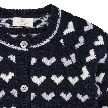 Copenhagen Colors Cashmere Cardigan with Hearts