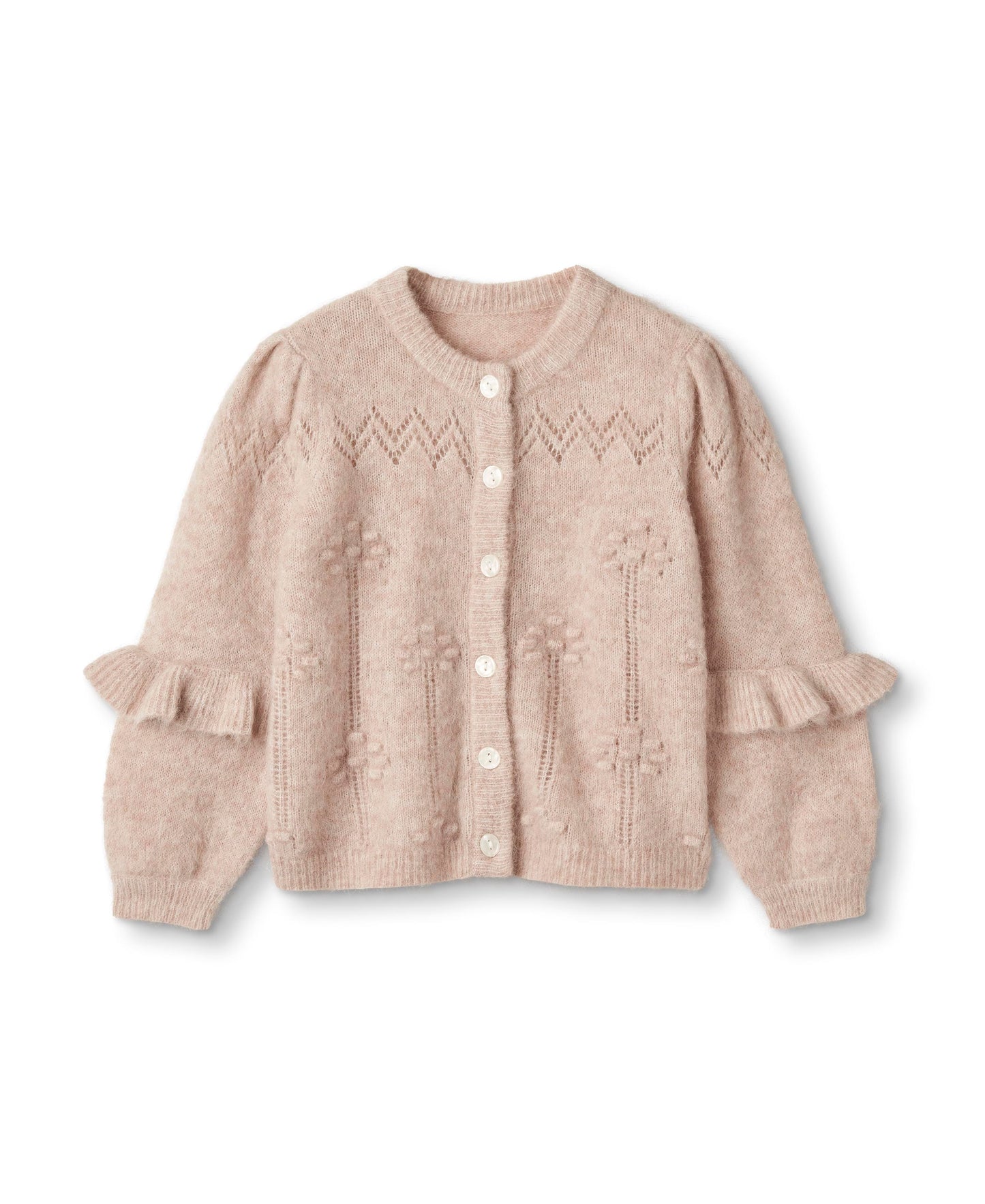 Fliink – Puff-Cardigan mit Sternenmuster, Pfirsich