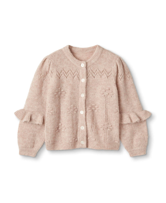 Fliink Star Puff Cardigan Peach Whip