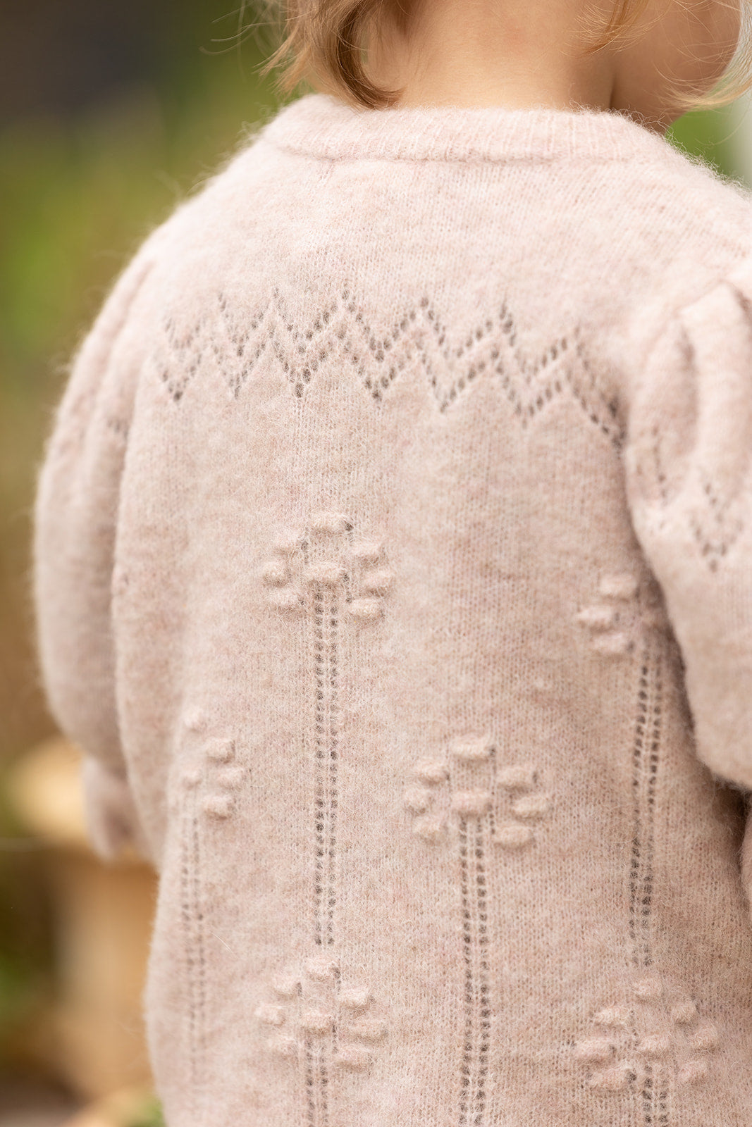 Fliink – Puff-Cardigan mit Sternenmuster, Pfirsich