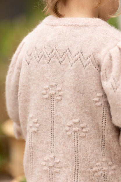 Fliink Star Puff Cardigan Peach Whip