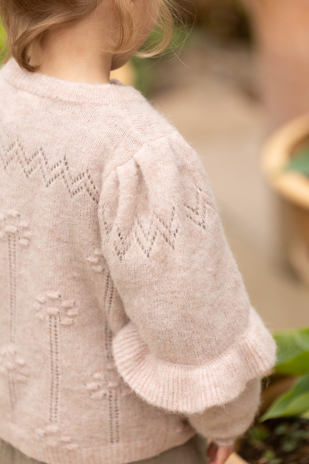 Fliink – Puff-Cardigan mit Sternenmuster, Pfirsich