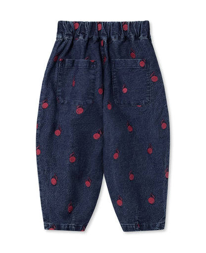 FLIINK - Donna Embr. Denim Pants - Dark Denim Blue