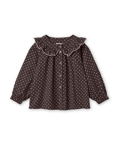 FLIINK - Dolly Dot Blouse - Coffee Bean Dot