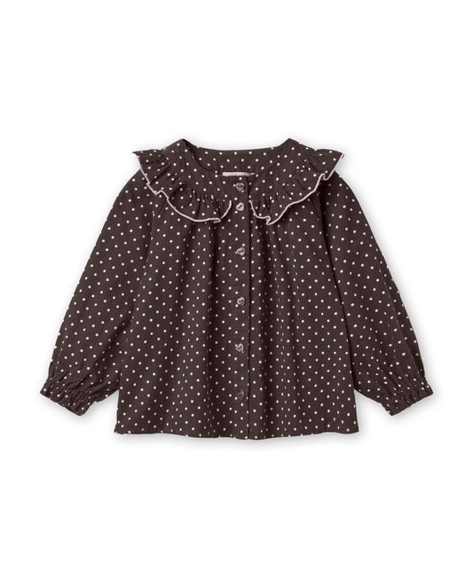 FLIINK - Dolly Dot Blouse - Coffee Bean Dot