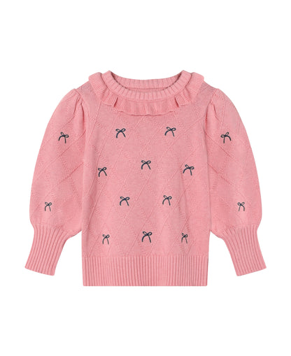 FLIINK - LUCIE BOW PULLOVER - CANDY PINK