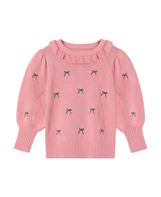 FLIINK - LUCIE BOW PULLOVER - CANDY PINK