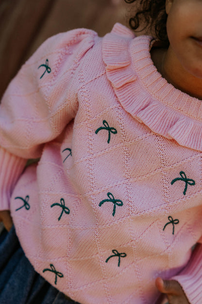 FLIINK - LUCIE BOW PULLOVER - CANDY PINK