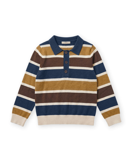 FLIINK - BENNY LS POLO - INSIGNIA MULTI STRIPE