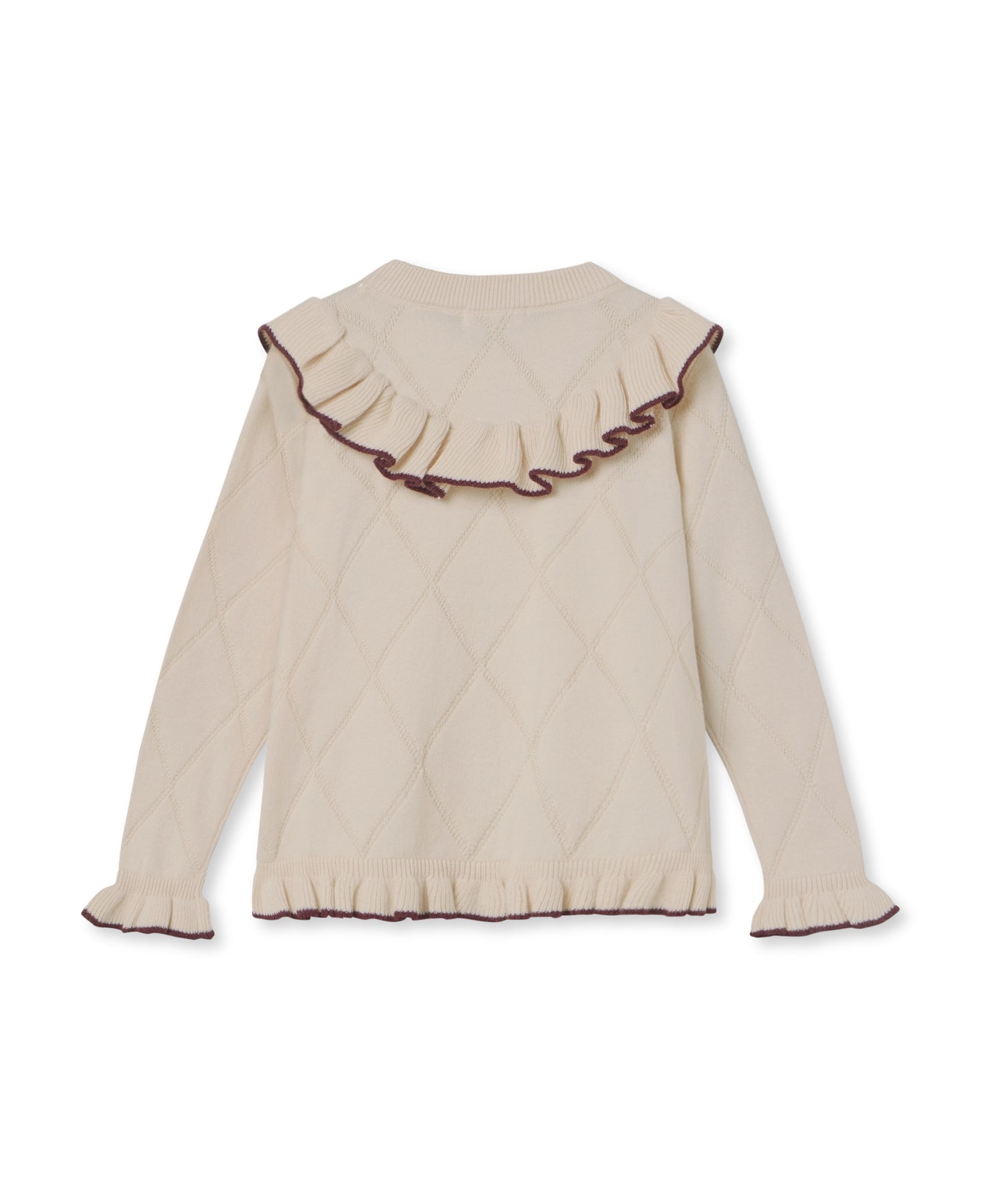 FLIINK - Nova Embr. Ruffle Cardigan - Sandshell