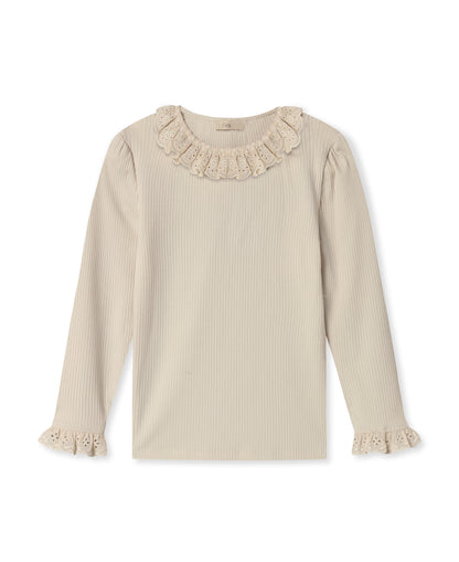 FLIINK - Kenna Lace LS Blouse - Sandshell