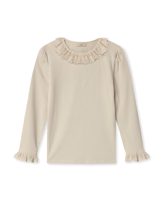 FLIINK - Kenna Lace LS Blouse - Sandshell