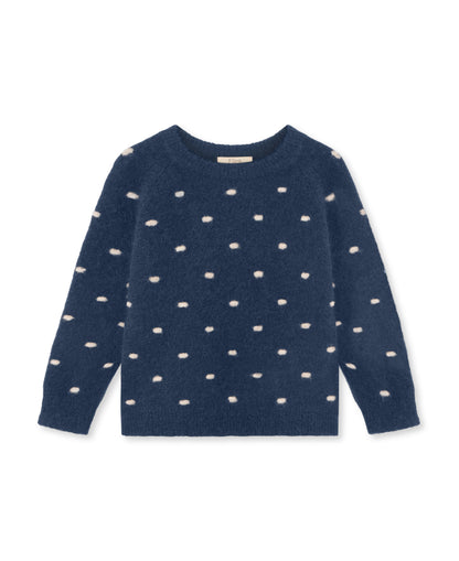 FLIINK - Star Alpaca Polka Pullover - Insignia Blue/Sandshell