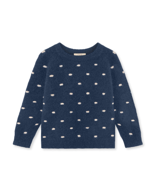 FLIINK - Star Alpaca Polka Pullover - Insignia Blue/Sandshell