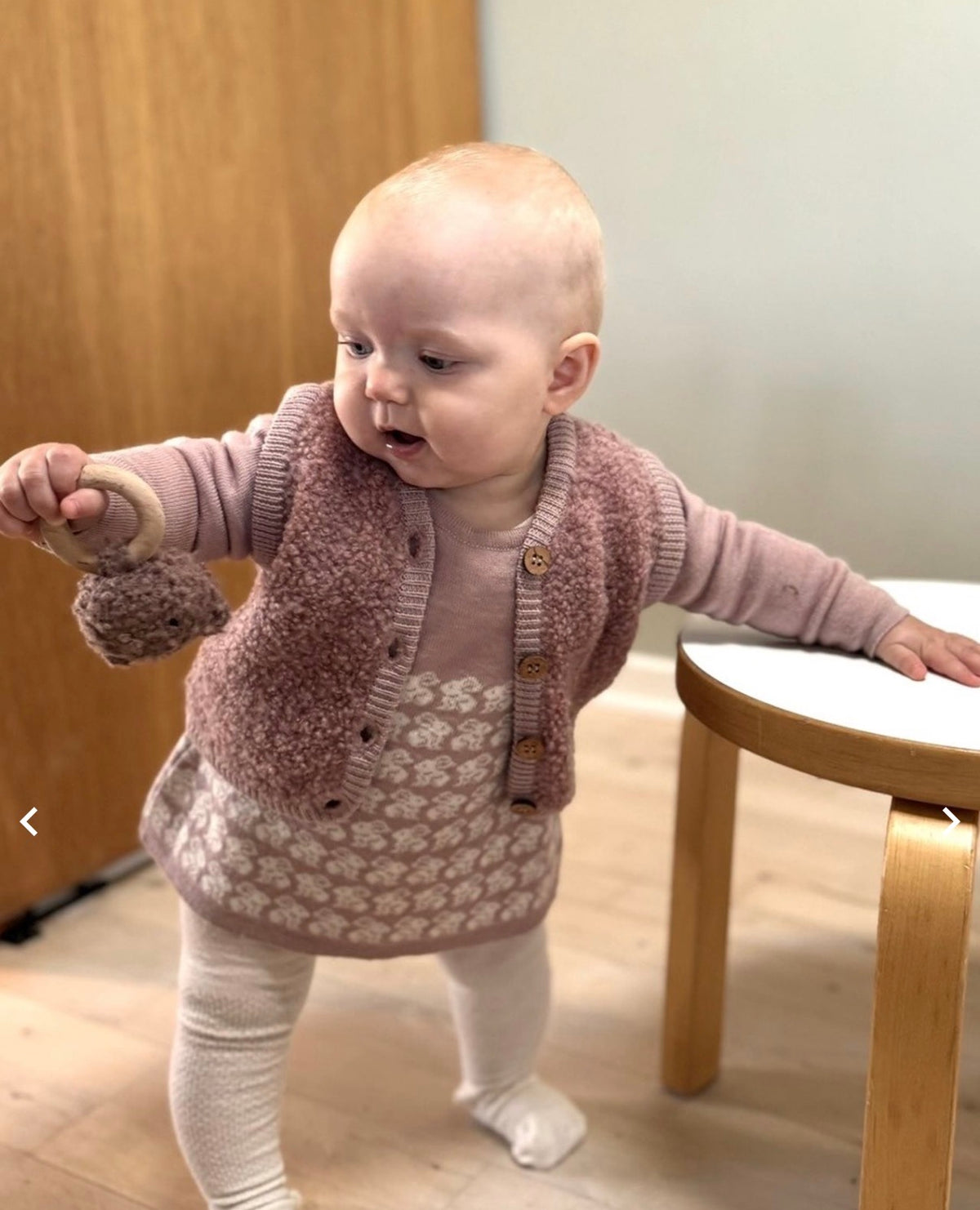 SMALLSTUFF - Vest, Bouclé Wool- Rose