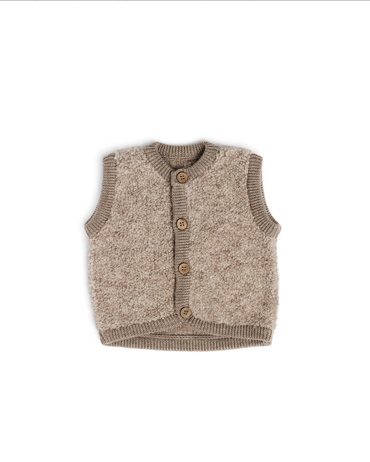 SMALLSTUFF - Vest, bouclé - Wool - Nature