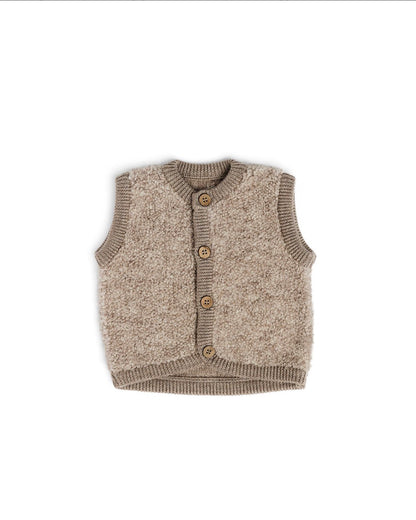 SMALLSTUFF - Vest, bouclé - Wool - Nature
