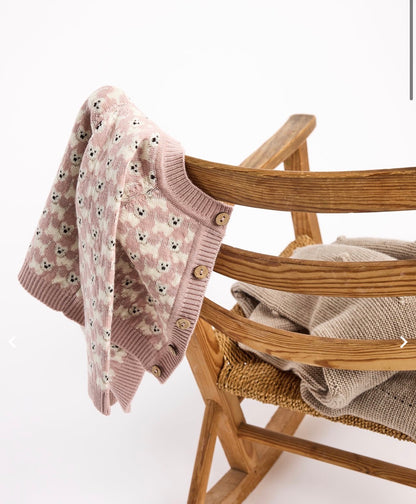 SMALLSTUFF - Cardigan - AO Dogs - Merino Wool - Rose