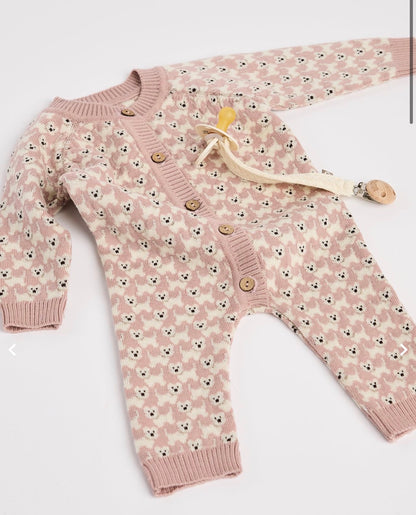 SMALLSTUFF - Jumpsuit  AO Dogs - Merino Wool - Rose