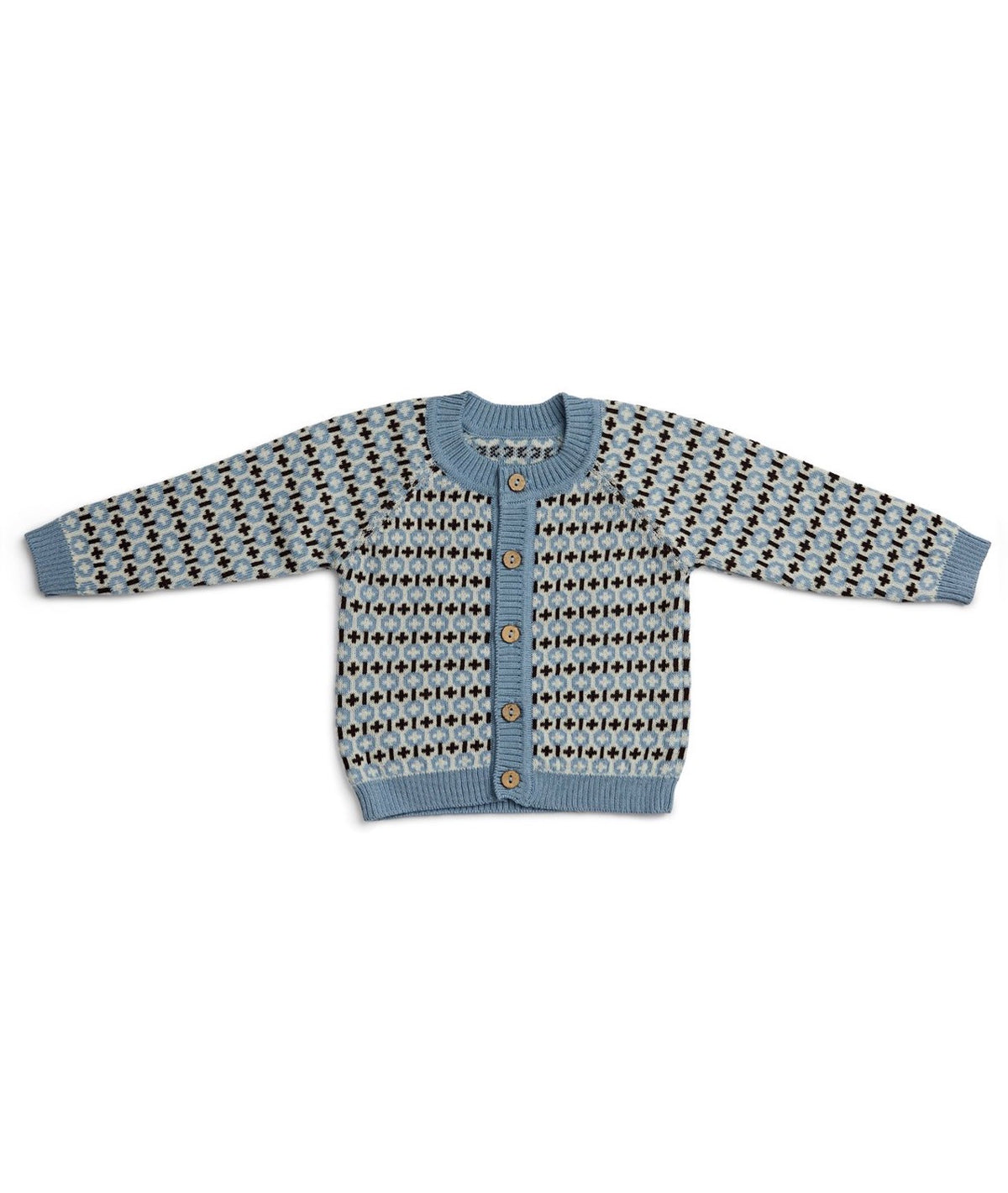 SMALLSTUFF - Cardigan Grafic - Merino Wool - Light Blue