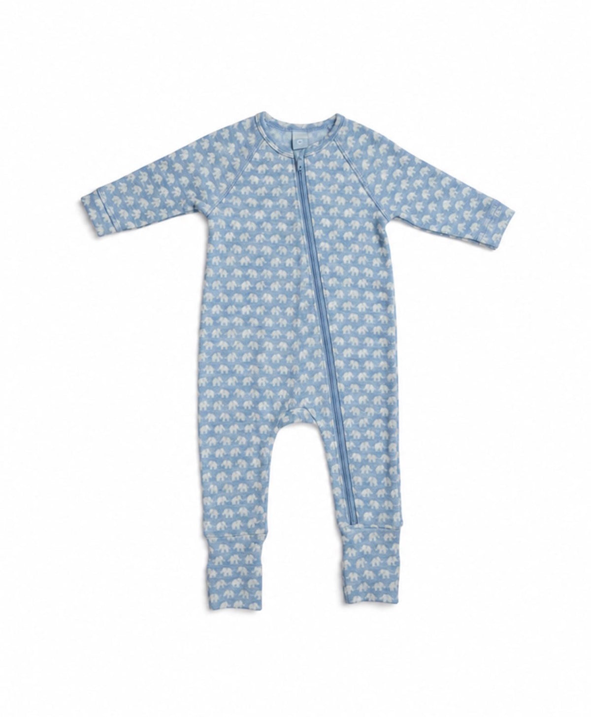 SMALLSTUFF - Night Suit -  AO Elephants - Merino Wool - Light Blue