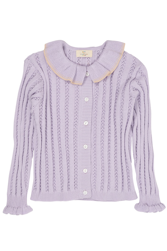 Copenhagen Colors Knitted Pointelle Cardigan W. Collar